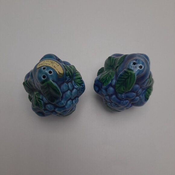 Inarco Mood Indigo Blue Grape Salt Pepper Shakers Vintage Mid-Century Modern - Picture 5 of 11
